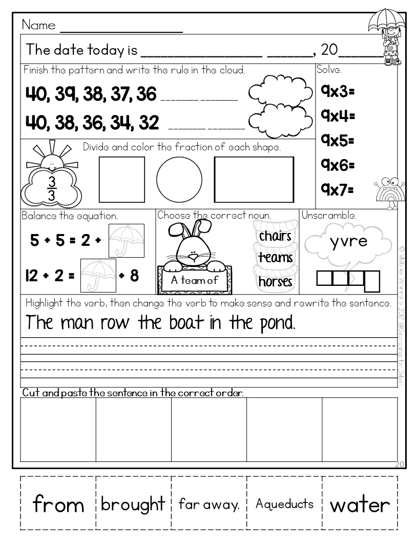 April Morning Work 2nd Grade Made By Teachers Free 2nd Grade Morning Work Homework