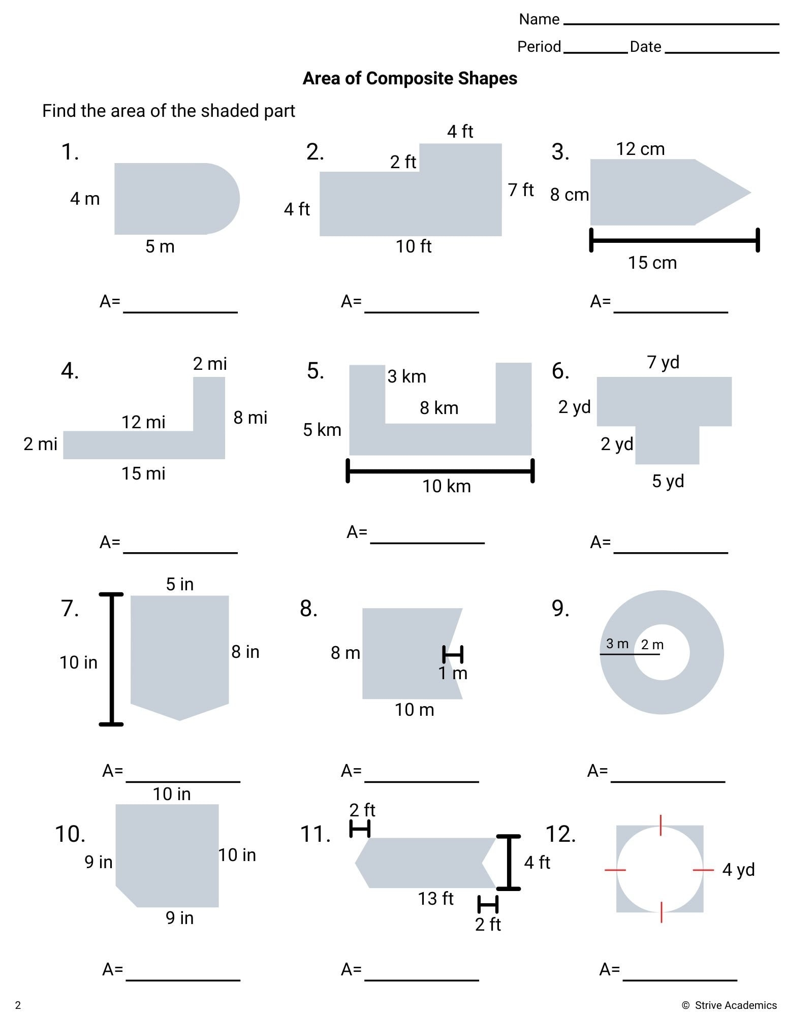 Area Of Composite Figures Worksheet Set 1 Etsy Area Of Composite Figures Worksheet Set 1 Etsy