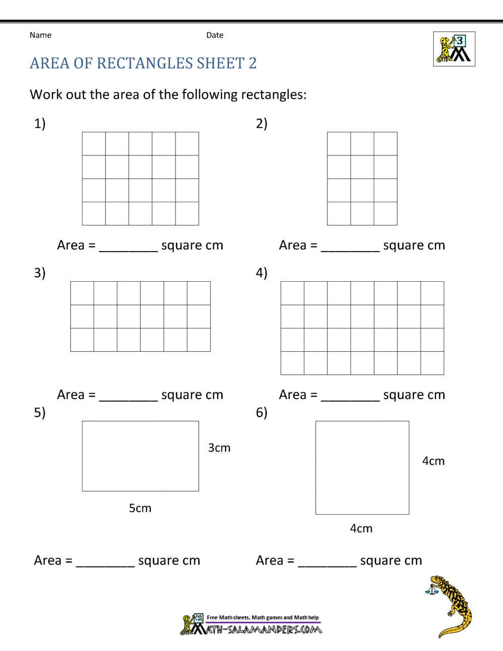 Area Of Rectangle Worksheets Area Of Rectangle Worksheets