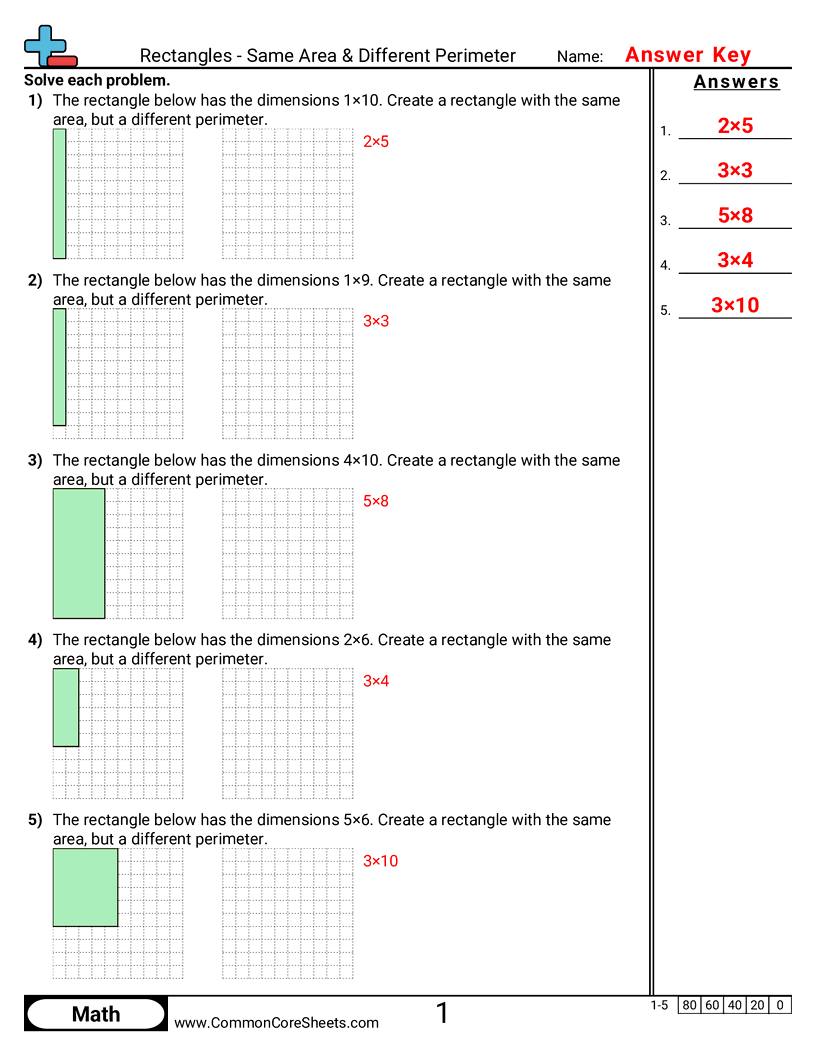 Area Perimeter Worksheets Area Perimeter Worksheets