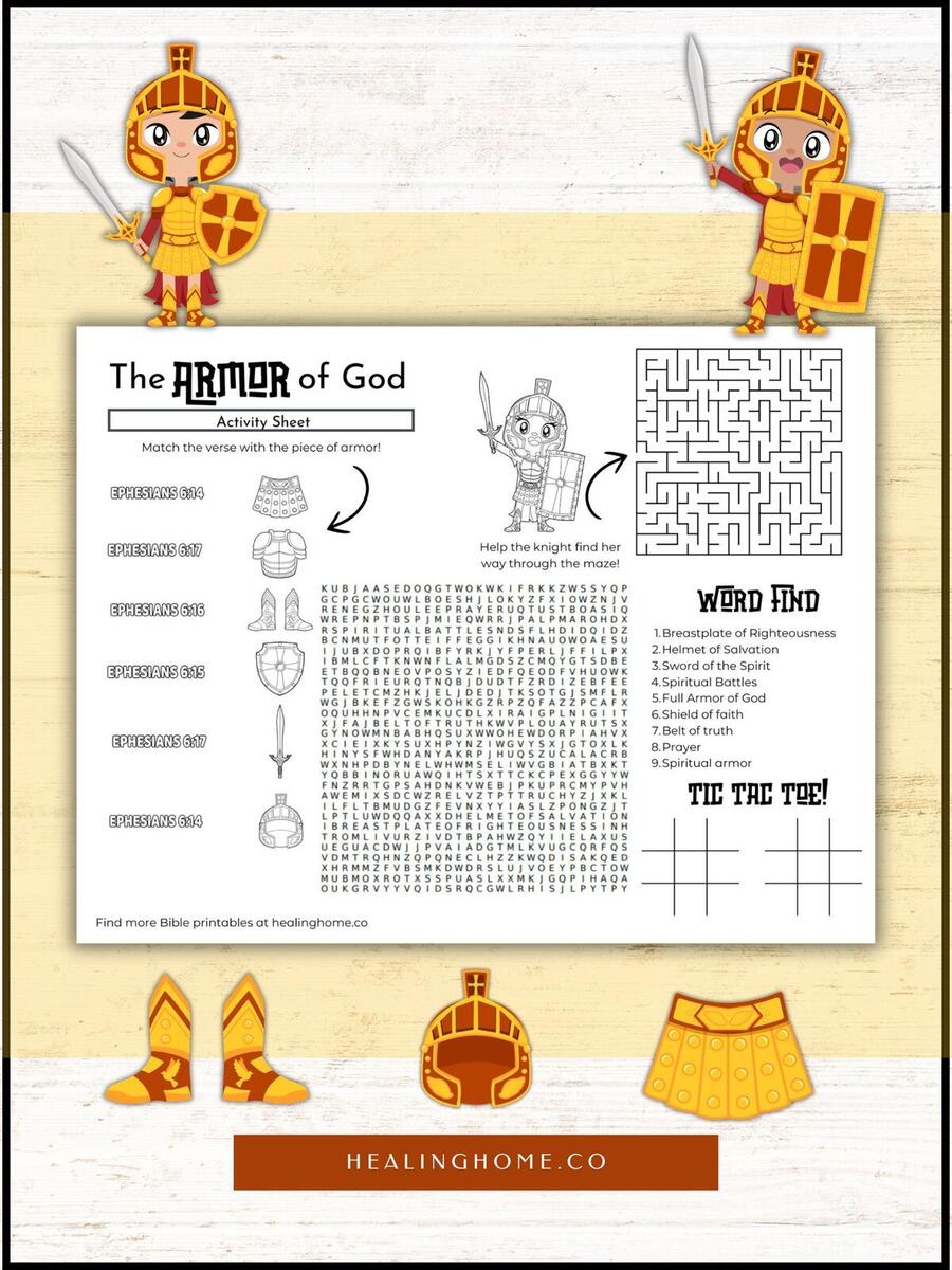 Free Printable Armor Of God Activities On Sunday School Zone