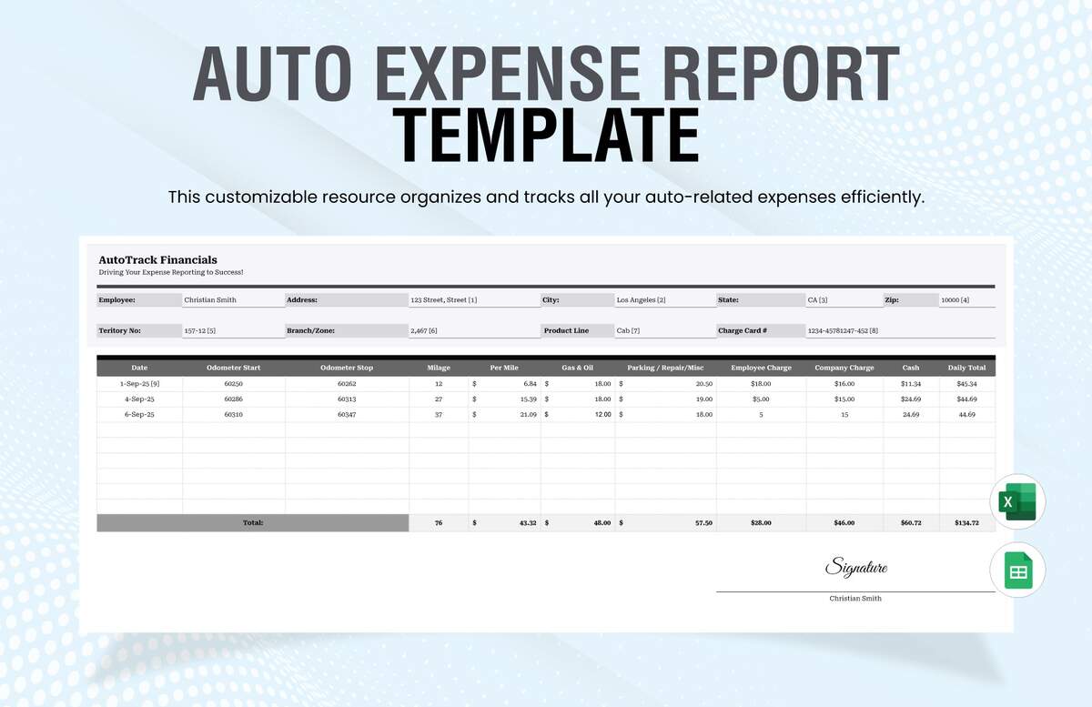 Auto Expense Report Template Template Auto Expense Report Template Template