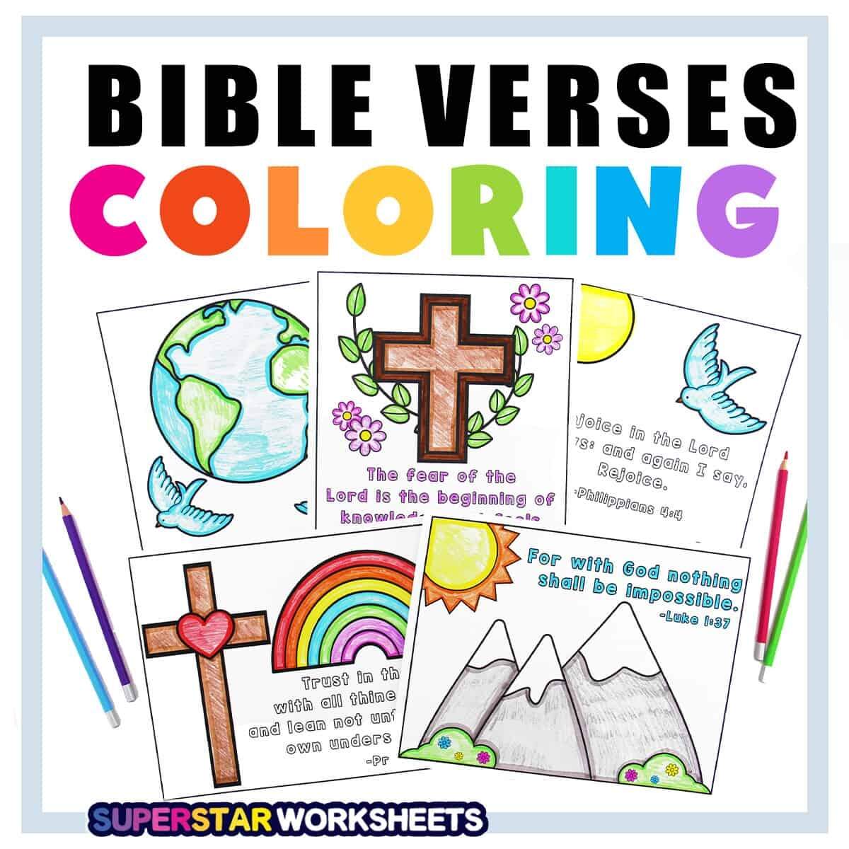 Bible Verse Coloring Pages Free Printables Superstar Worksheets