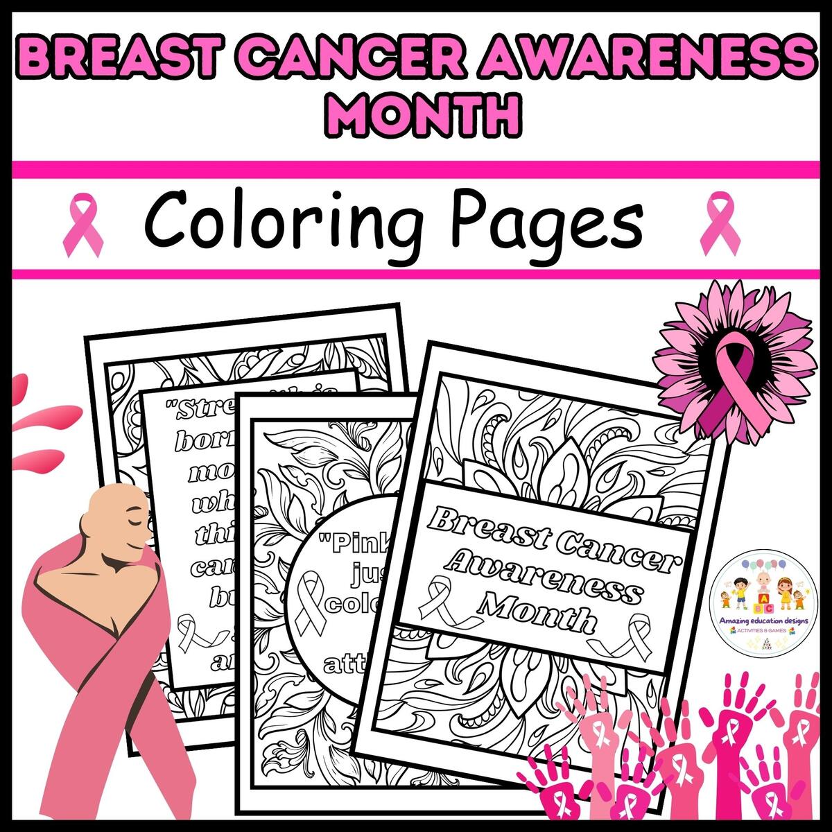 Breast Cancer Awareness Month Coloring Pages Worksheets Made By Teachers