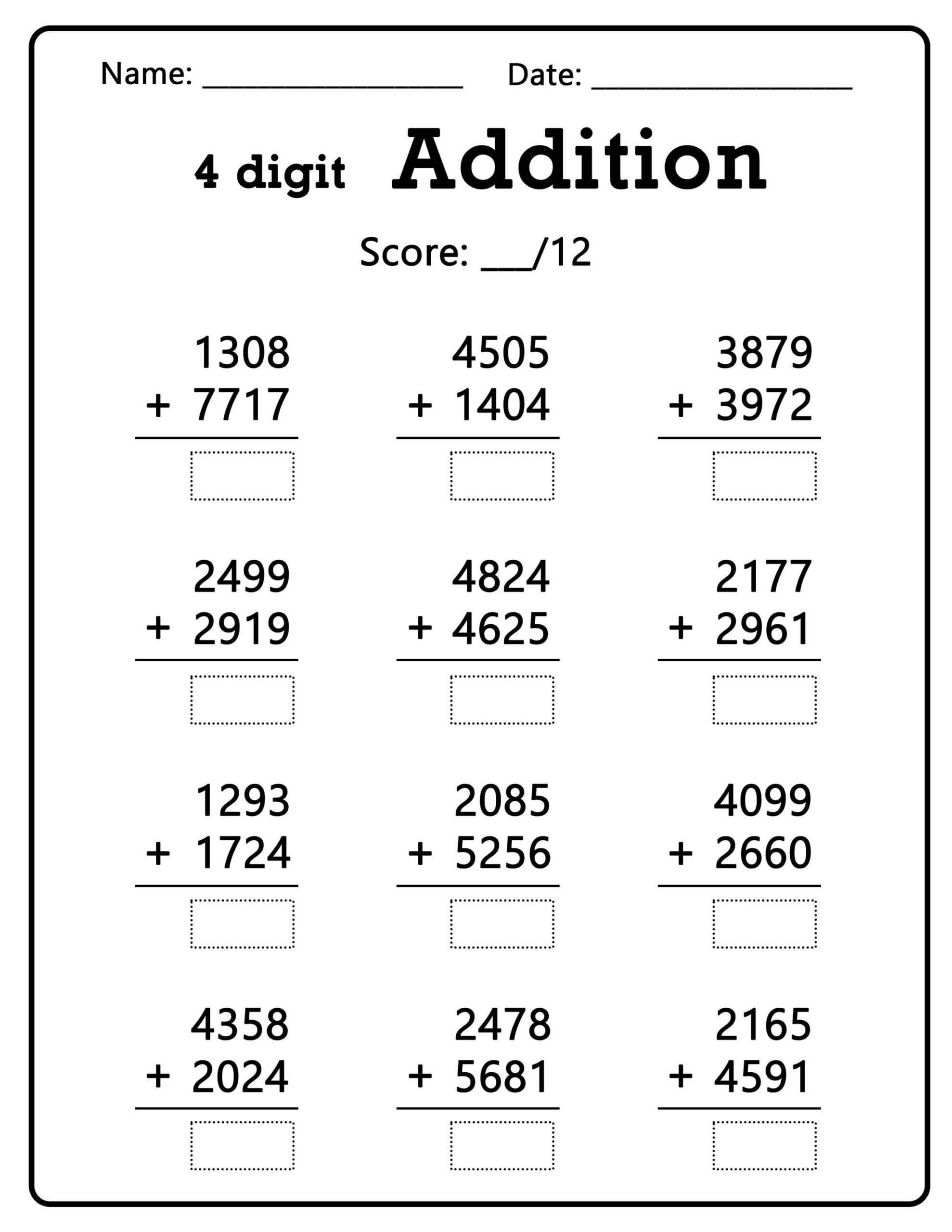 Buy 100 Four Digit Addition Worksheets Printable Math Worksheets Educational Resources 1000 9999 Numbers Online In India Etsy Buy 100 Four Digit Addition Worksheets Printable Math Worksheets Educational Resources 1000 9999 Numbers Online In India Etsy