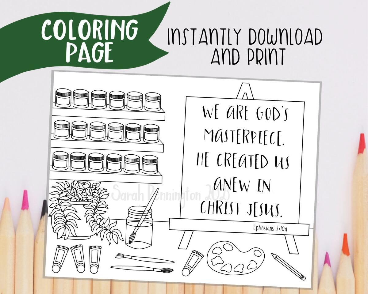 Buy God s Masterpiece Coloring Page Christian Art Activity printable Download Online In India Etsy