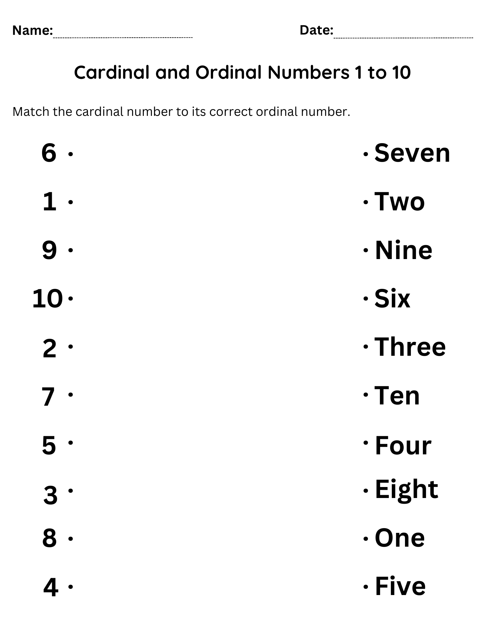 Cardinal And Ordinal Numbers 1 To 10 Ordinal Numbers 1 10 For Kindergarten Made By Teachers