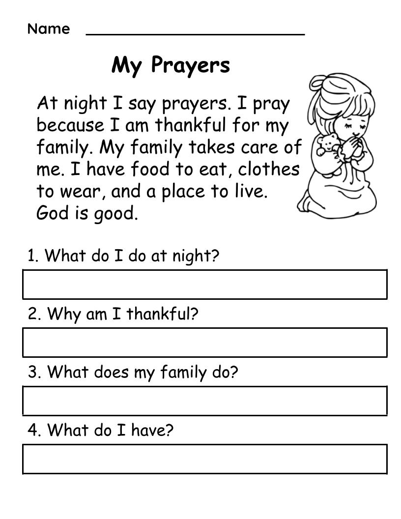 Christian Reading Comprehension Worksheet 1 Prayer God Grade Made By Teachers Christian Reading Comprehension Worksheet 1 Prayer God Grade Made By Teachers