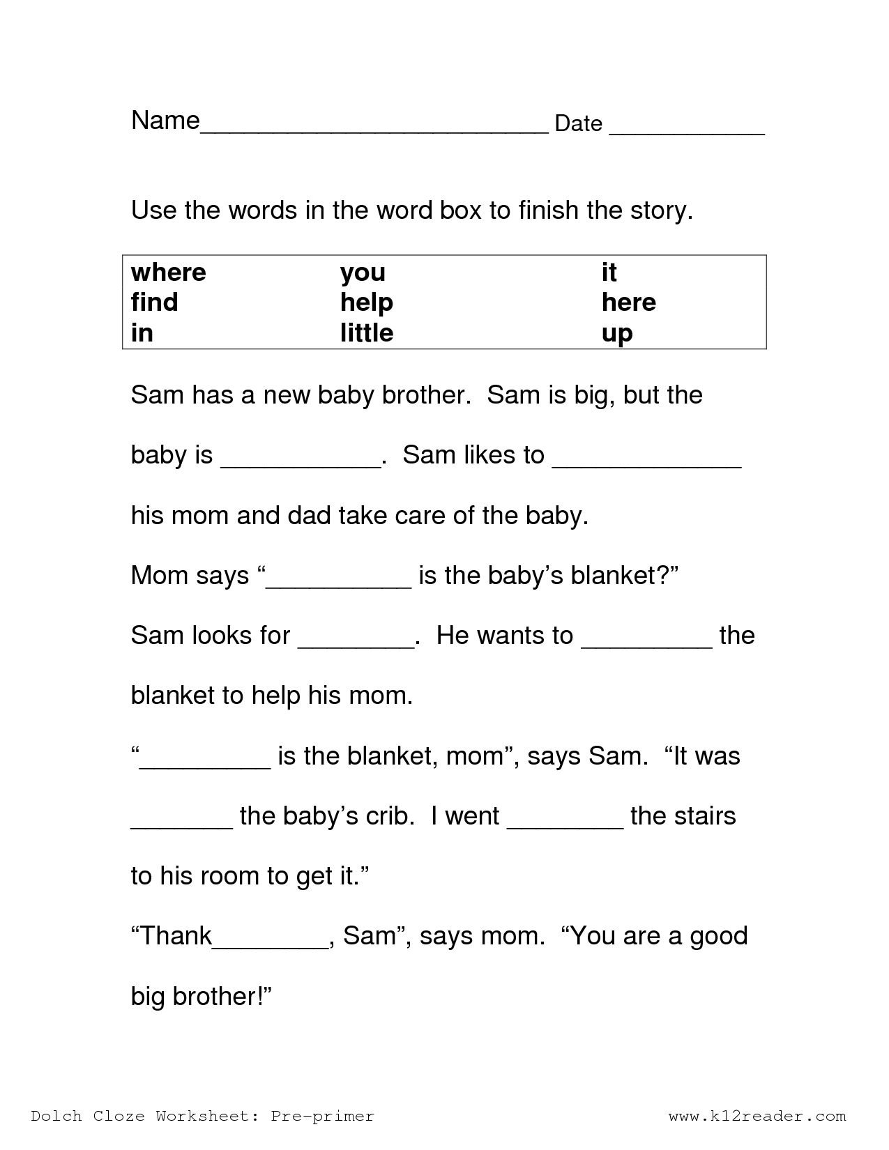Cloze Passage Test Cloze Passages Cloze Reading 1st Grade Worksheets Library Sight Word Cloze Sheets Set 2 Fry Words 101 200 Tejeda S Tots