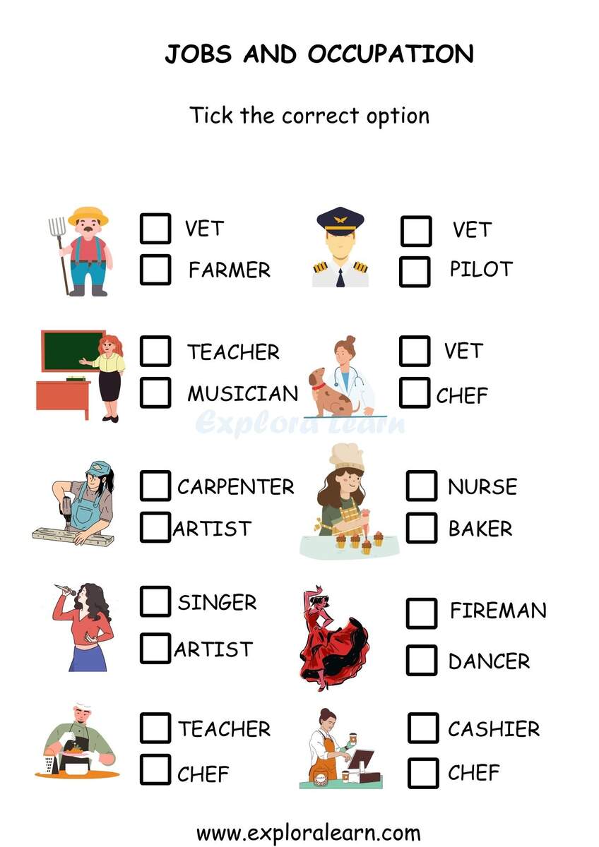 Community Helpers Printables Worksheets For Preschool And Kindergarten 2 To 6 Years Kids