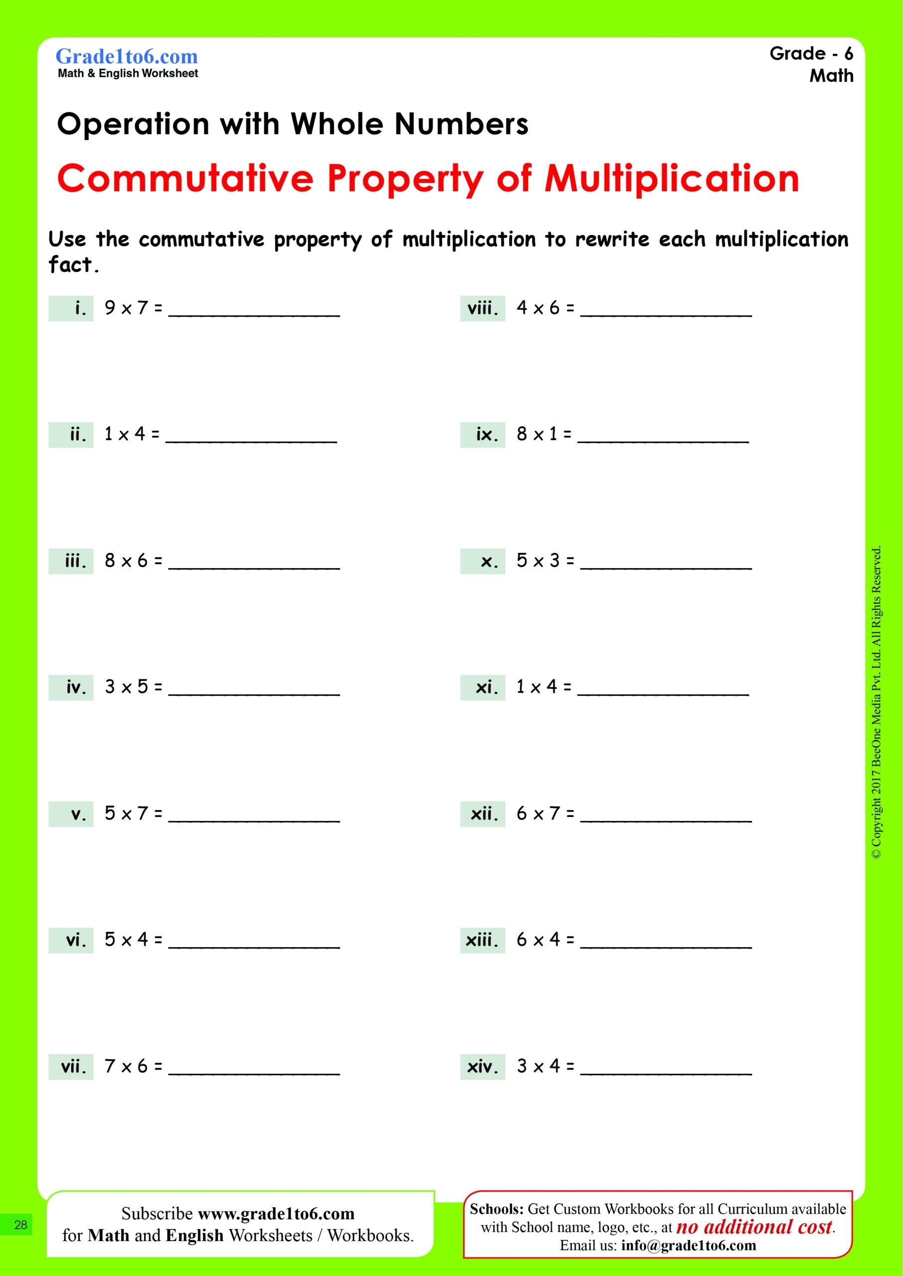 Commutative Property Of Multiplication Worksheets Common Core Worksheets Library Commutative Property Of Multiplication Worksheets Common Core Worksheets Library