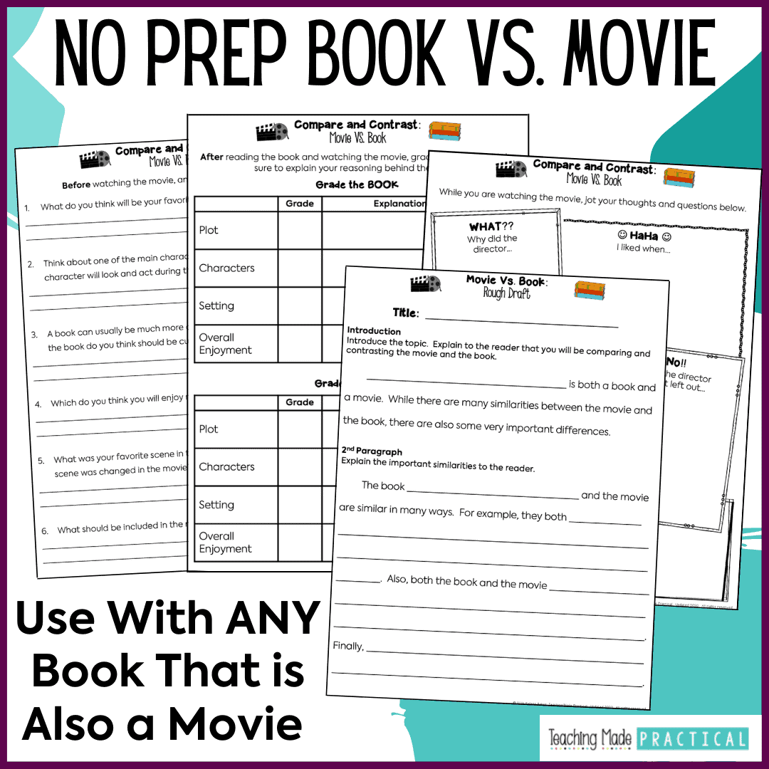 Compare And Contrast A Book And Movie Activities Teaching Made Practical Quiz Worksheet Comparing Animal Farm 1984 Study