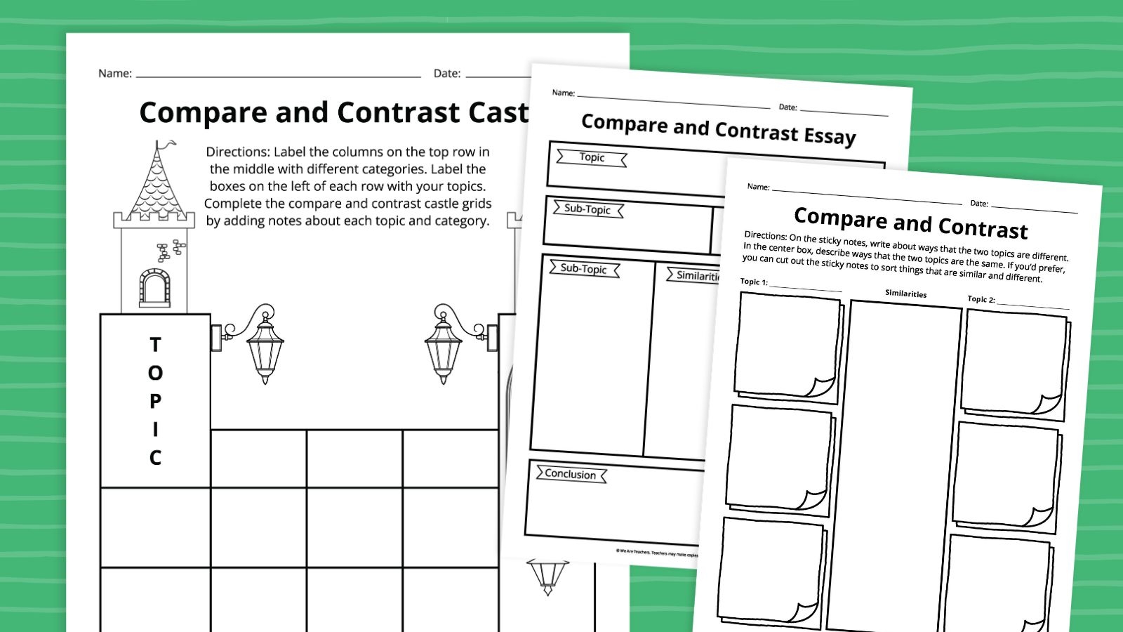 A Free Compare And Contrast Printable Teaching Made Practical