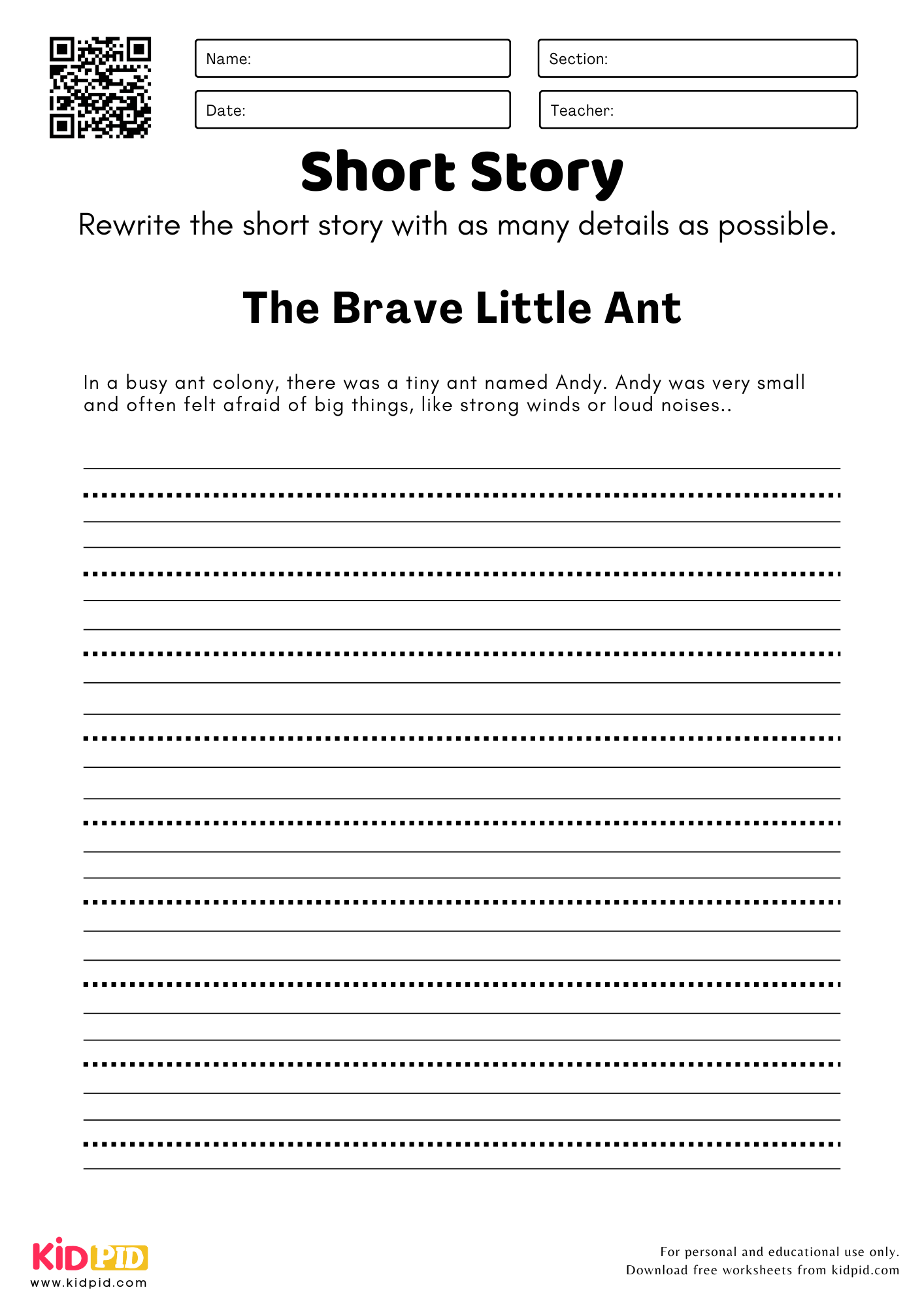 Complete The Short Story Worksheet For Grade 2 Kidpid Complete The Story Unit 2 Worksheet Worksheets Library