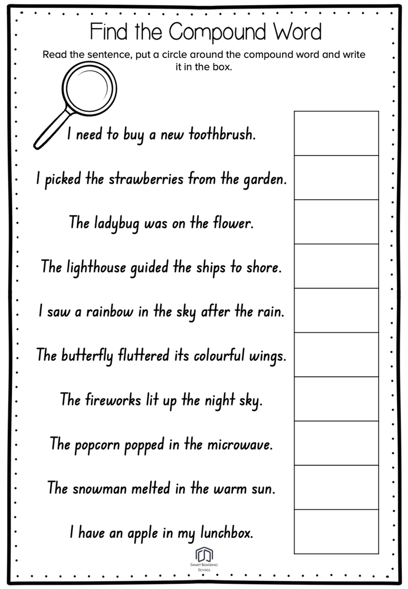 Compound Word Worksheets Compound Word Worksheets