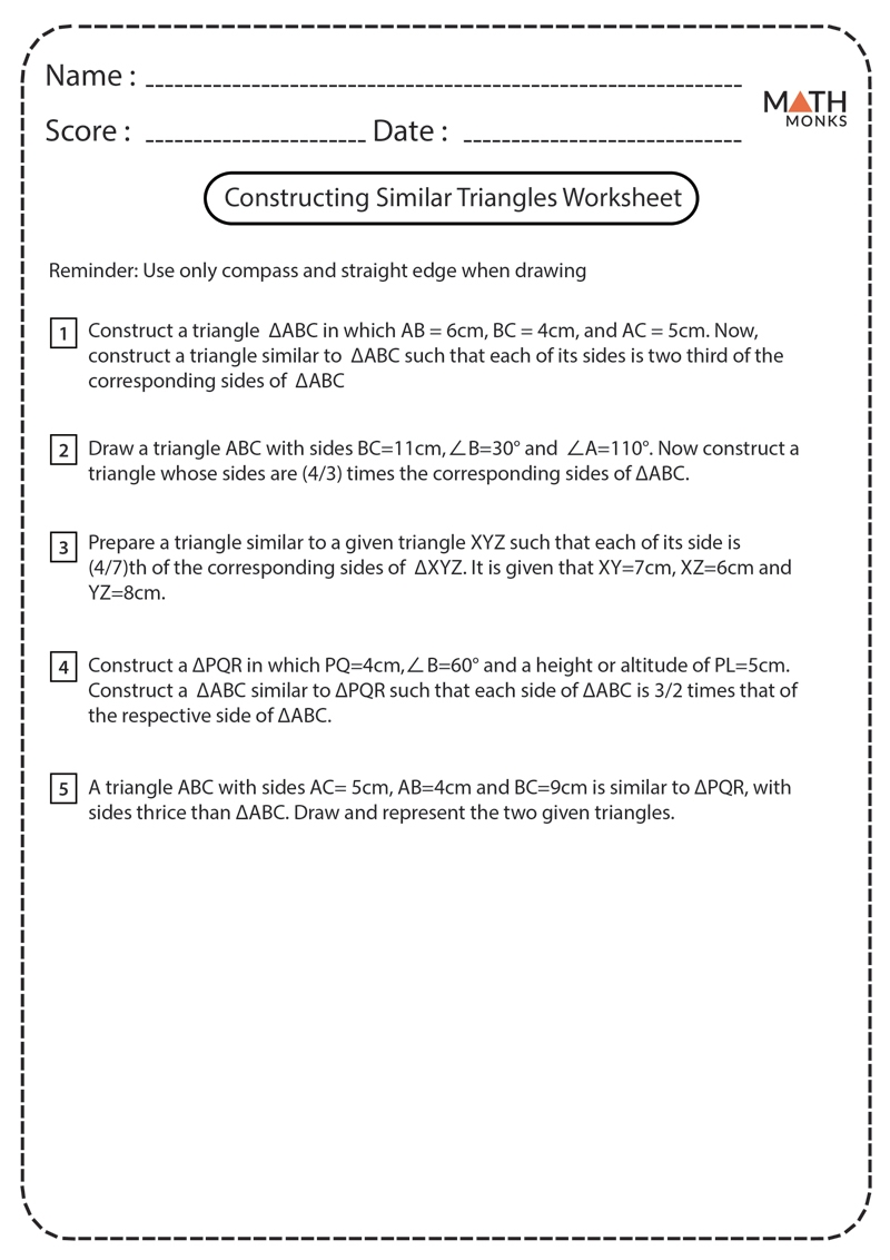 Constructing Triangles Worksheets Math Monks Constructing Triangles Worksheets Math Monks