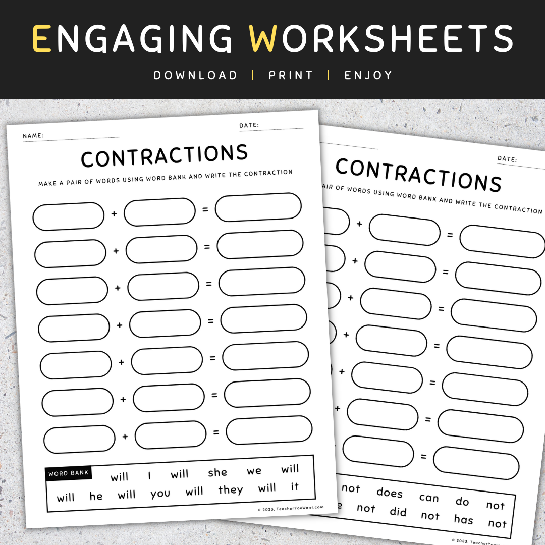 Contractions Worksheets Fun Activity Assessment Grammar Practice Review Made By Teachers Contractions Worksheets Fun Activity Assessment Grammar Practice Review Made By Teachers