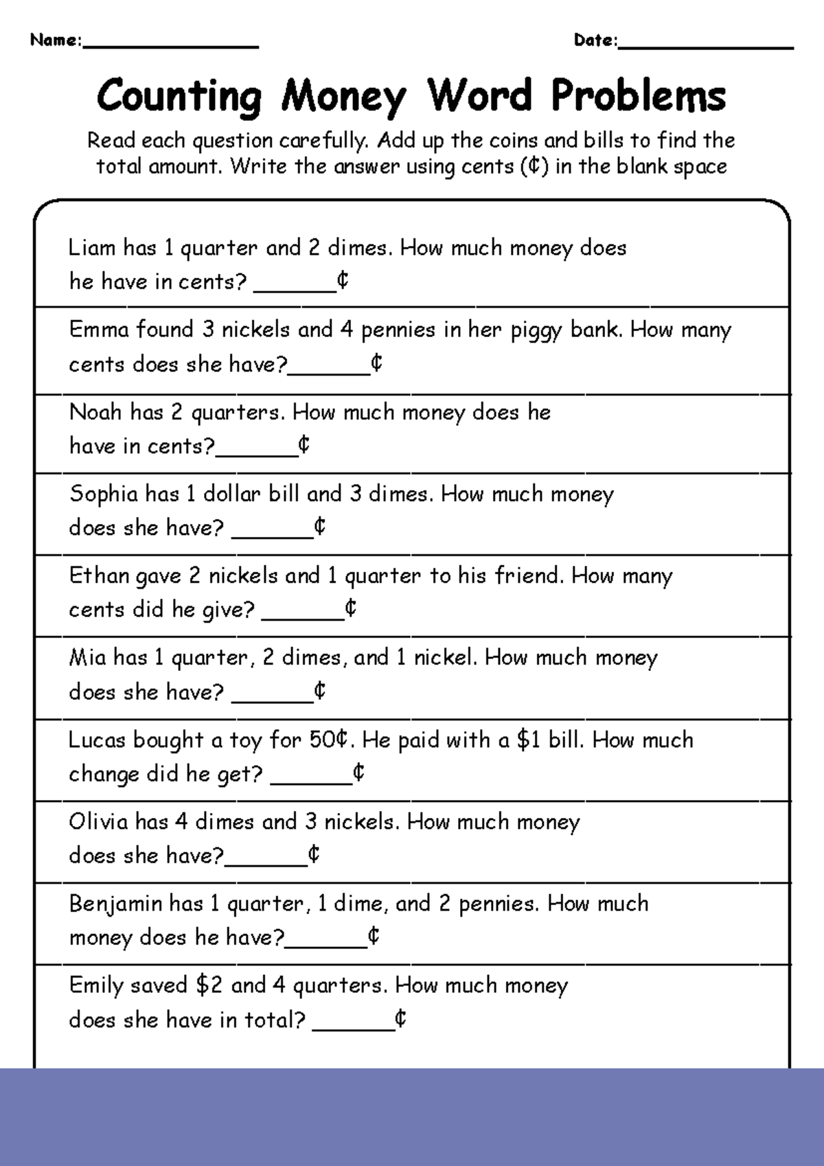 Counting Money Word Problems 2nd Grade Worksheet For Practice Studocu Counting Money Word Problems 2nd Grade Worksheet For Practice Studocu