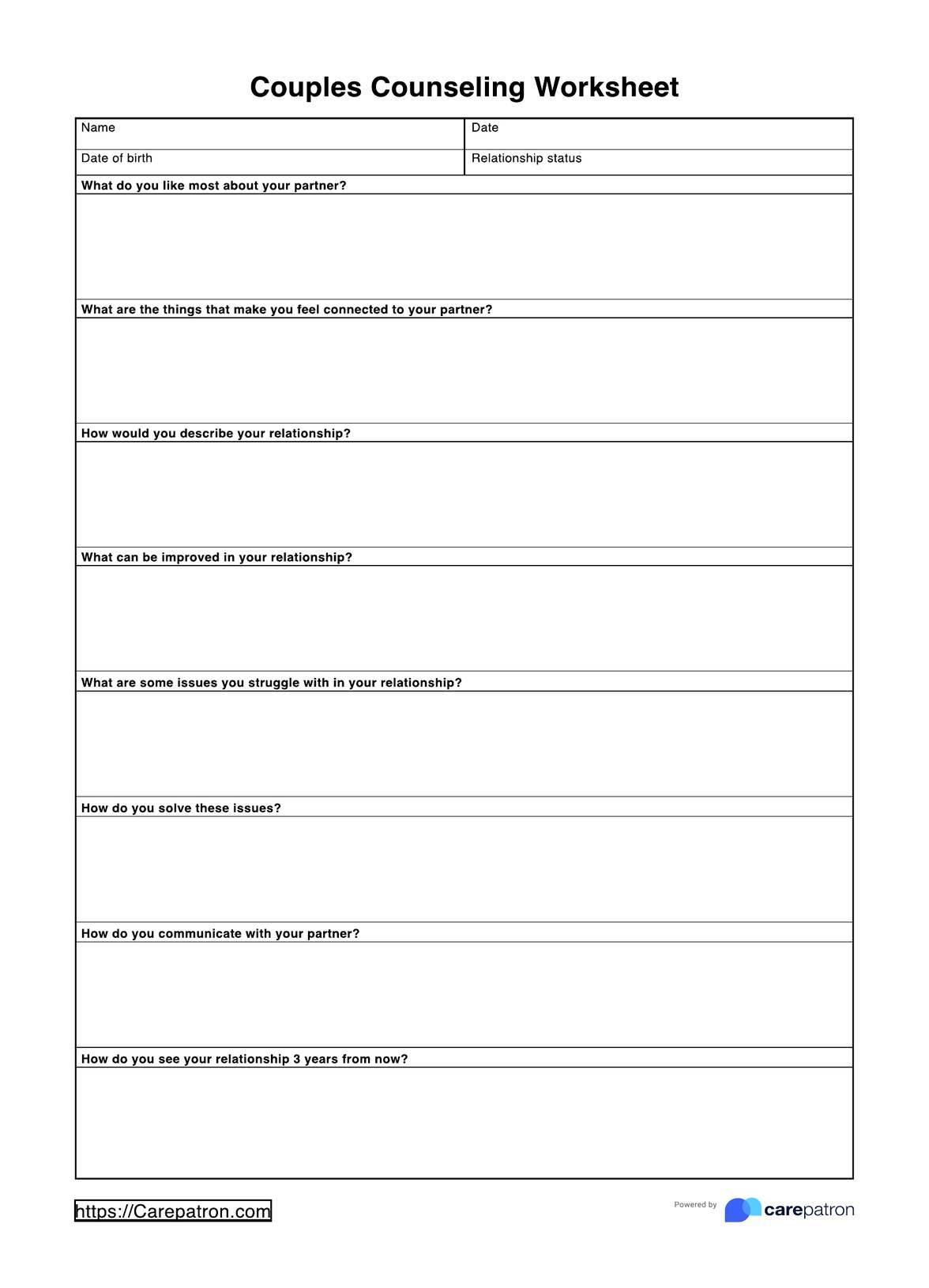 Couples Counseling Worksheets Couples Counseling Worksheets