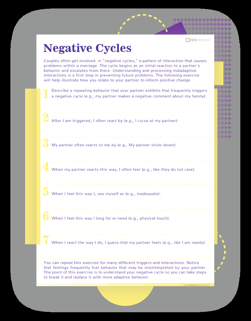 Couples Therapy Worksheets TheraPlatform Resources Couples Counseling Worksheets