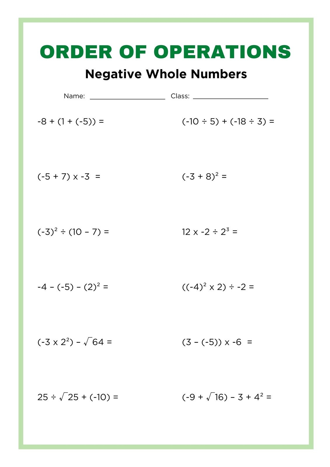 Customize 20 Order Of Operations Worksheets Templates Online Canva Customize 20 Order Of Operations Worksheets Templates Online Canva