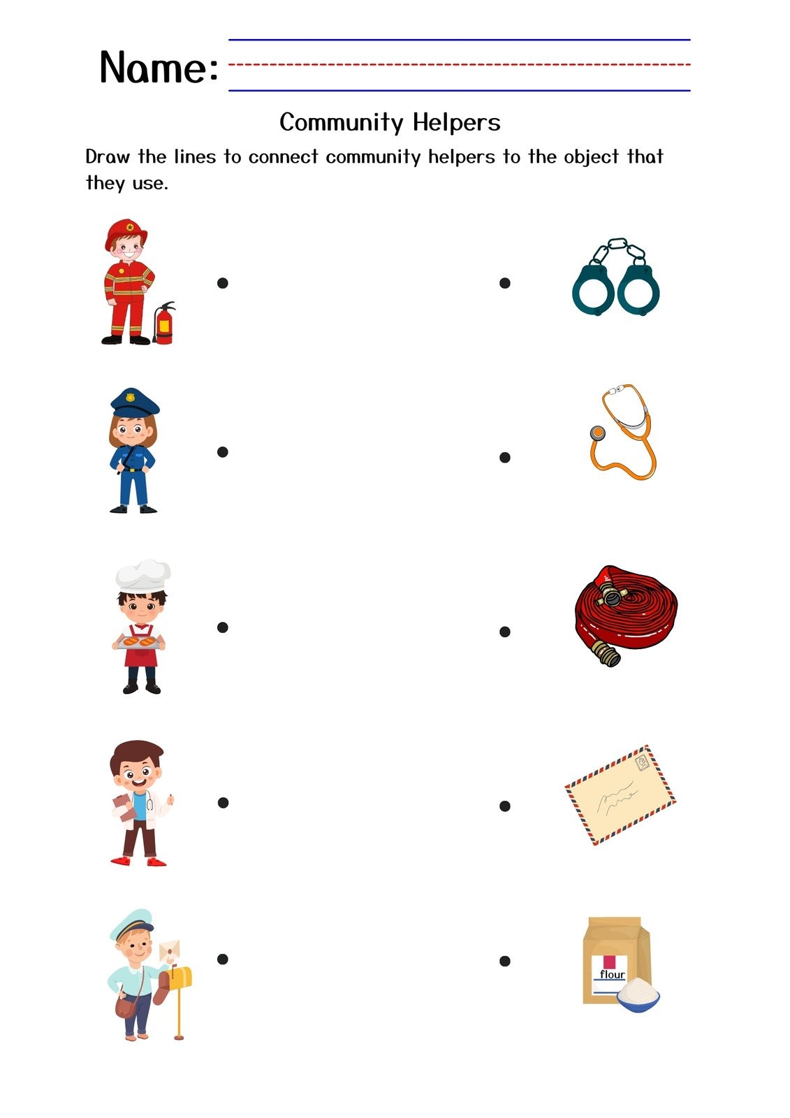 Community Helpers Printables Worksheets For Preschool And Kindergarten 2 To 6 Years Kids