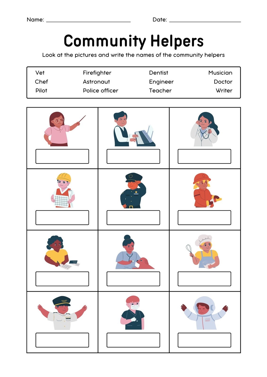 Customize 33 Kindergarten Community Helpers Worksheets Templates Online Canva