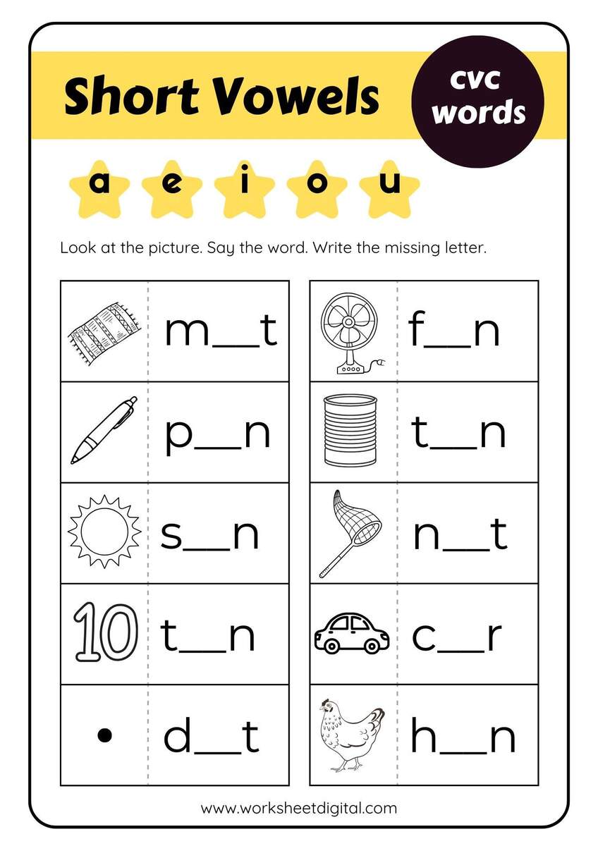 CVC Words Worksheet Short Vowels Reading Activity PDF Etsy CVC Words Worksheet Short Vowels Reading Activity PDF Etsy