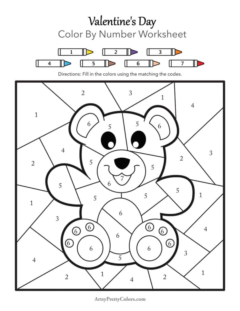 Daddy Coloring Pages Printable Crafts And Activities For Kids Valentine Color By Number Children S Color By Number Printable PDF Printable Coloring Pages Instant Download Kids Coloring Pages Etsy