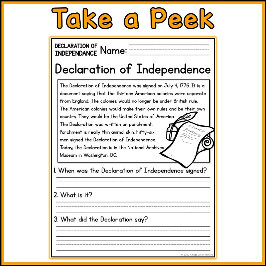 Declaration Of Independence Social Studies Reading Comprehension Passages Made By Teachers Declaration Of Independence Social Studies Reading Comprehension Passages Made By Teachers