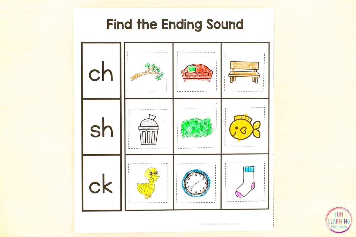 Digraph Sounds Sort Cut Paste