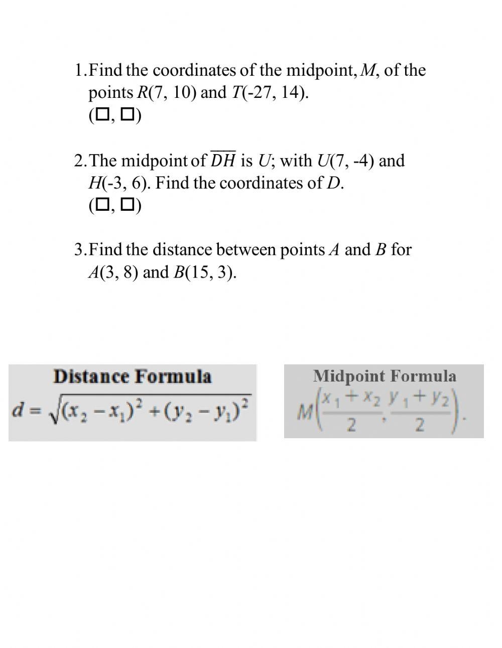 Distance And Mid Point Formula Practice Worksheet Worksheets Library Distance And Mid Point Formula Practice Worksheet Worksheets Library