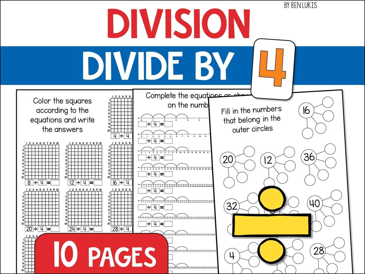 Divide By 4 Worksheets Elementary Math Practice Digital Download Etsy Divide By 4 Worksheets Elementary Math Practice Digital Download Etsy