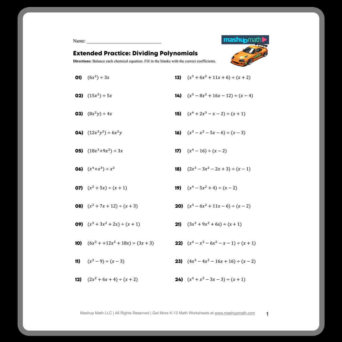 Dividing Polynomials Worksheets With Answers Mashup Math SOLUTION Solving Polynomial Equations Analysis Problem Set Worksheets Library