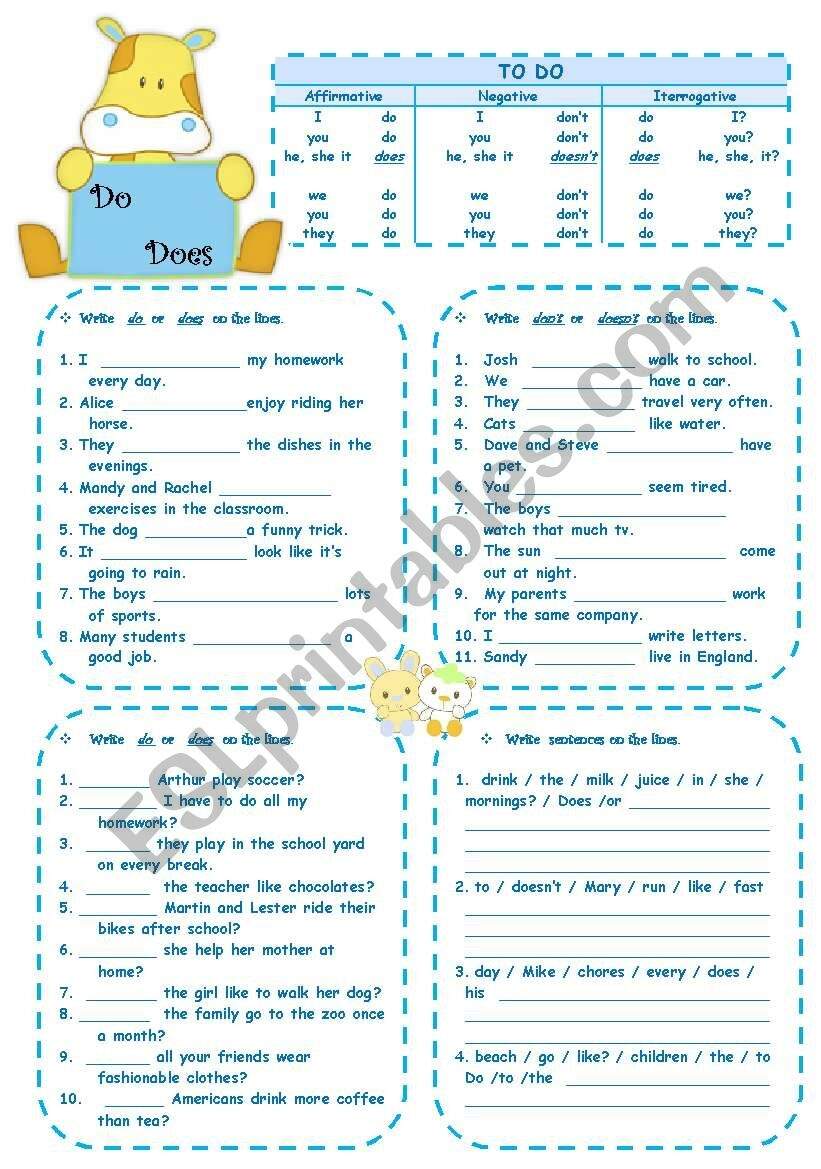 DO And Does Affirmative Negative Interrogative ESL Worksheet By Blizzard1 DO And Does Affirmative Negative Interrogative ESL Worksheet By Blizzard1