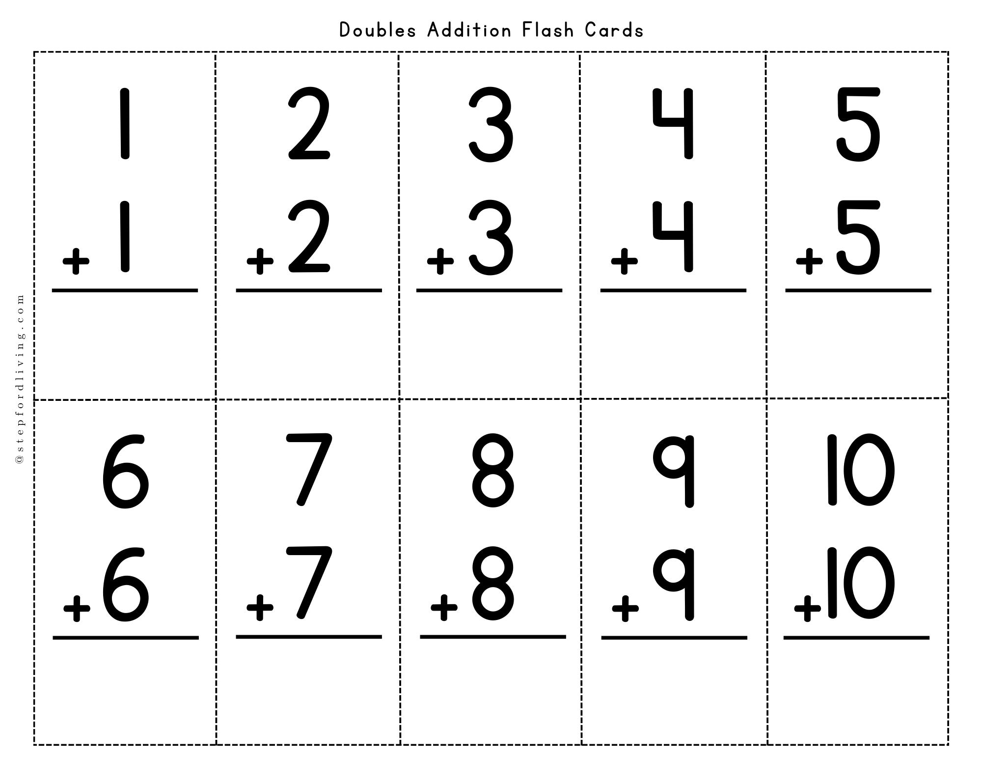 Doubles Addition Flash Cards FREE Worksheets Library Math Doubles Facts Worksheets To 20 And 100 Algebra Addition With Emojis Printable PDF Etsy
