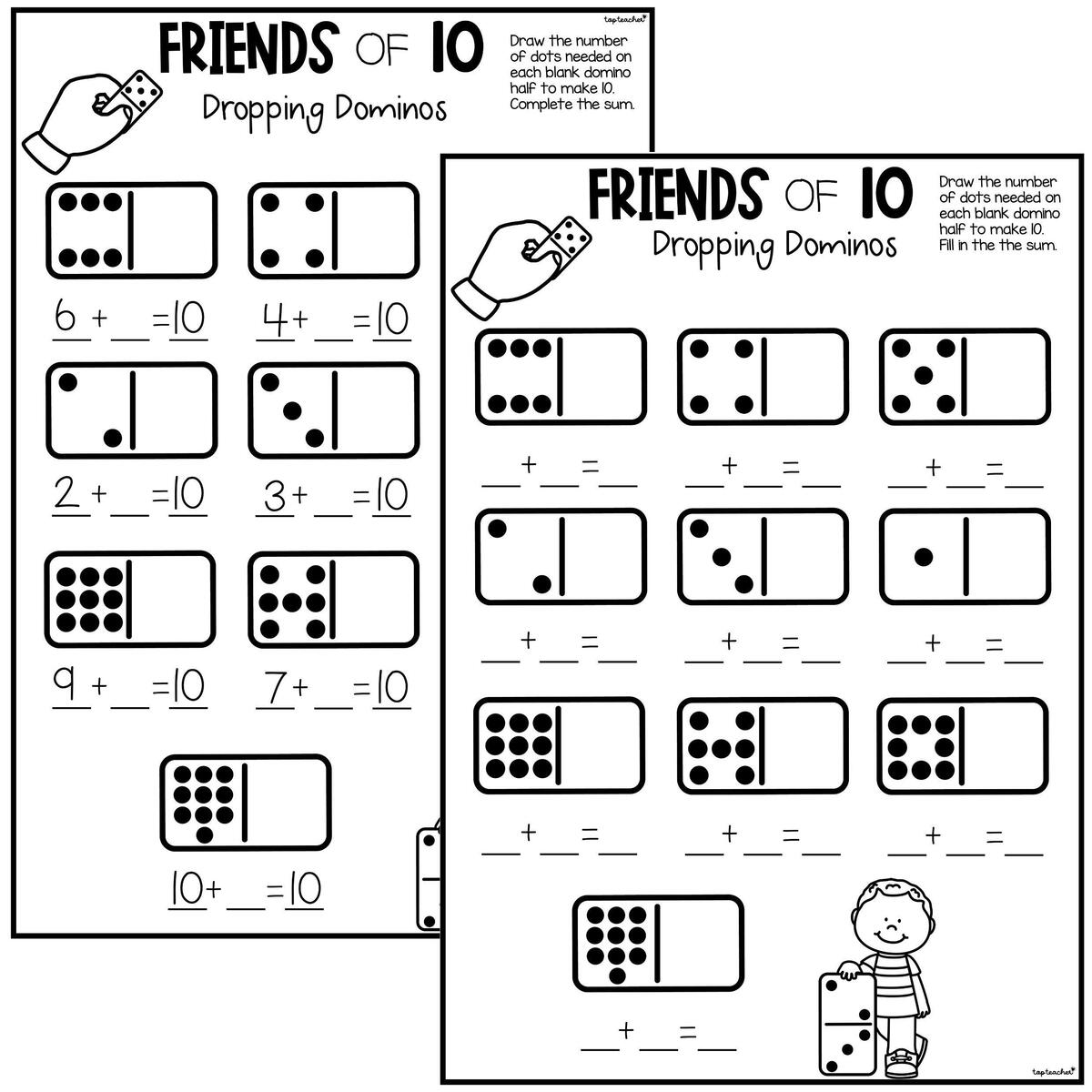 Dropping Dominoes Friends Of Ten Worksheet Top Teacher Dropping Dominoes Friends Of Ten Worksheet Top Teacher