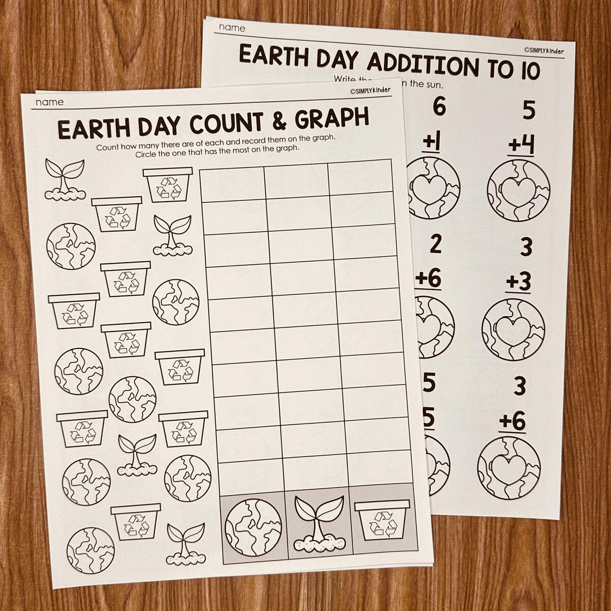 Earth Counting Printables Simply Kinder Printable Membership Earth Counting Printables Simply Kinder Printable Membership