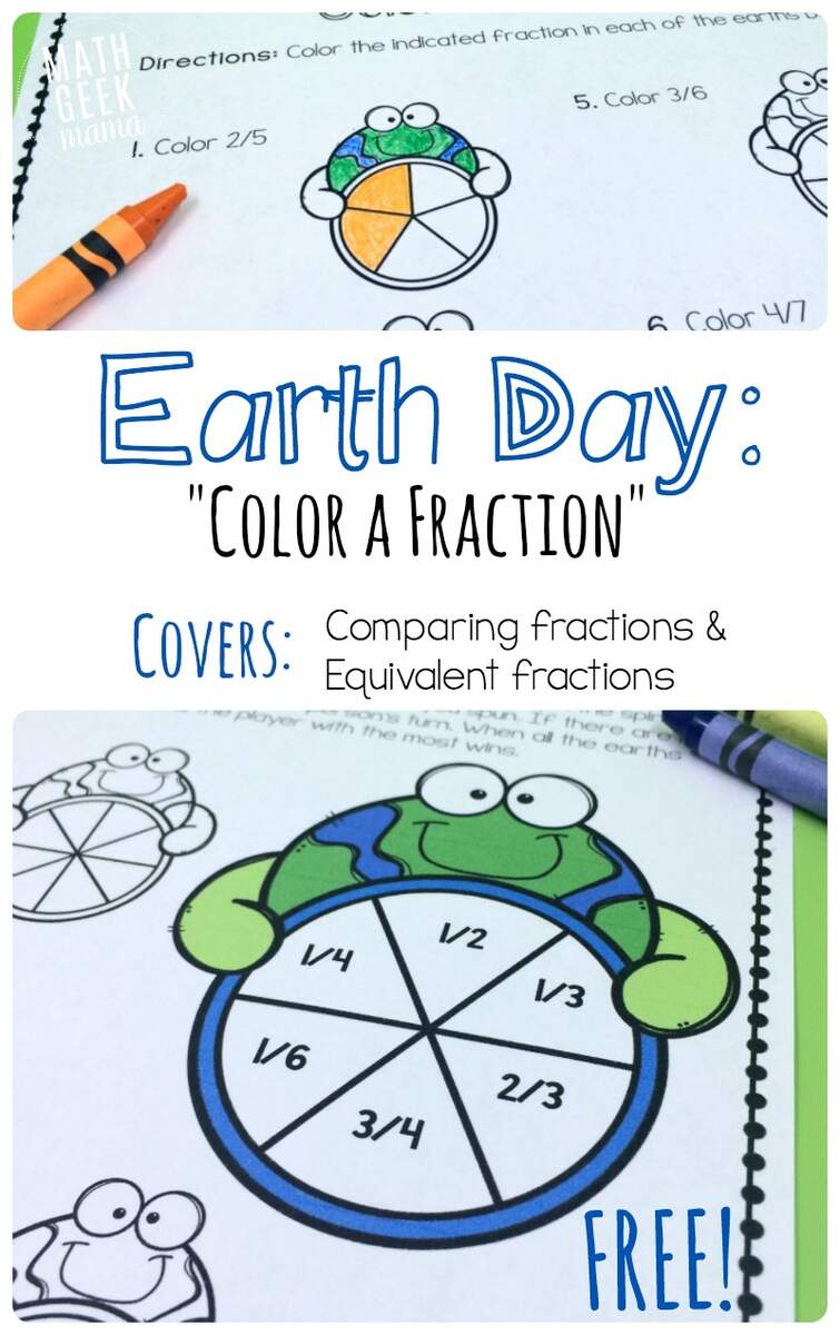 Earth Day Fraction Math Pack Earth Counting Printables Simply Kinder Printable Membership