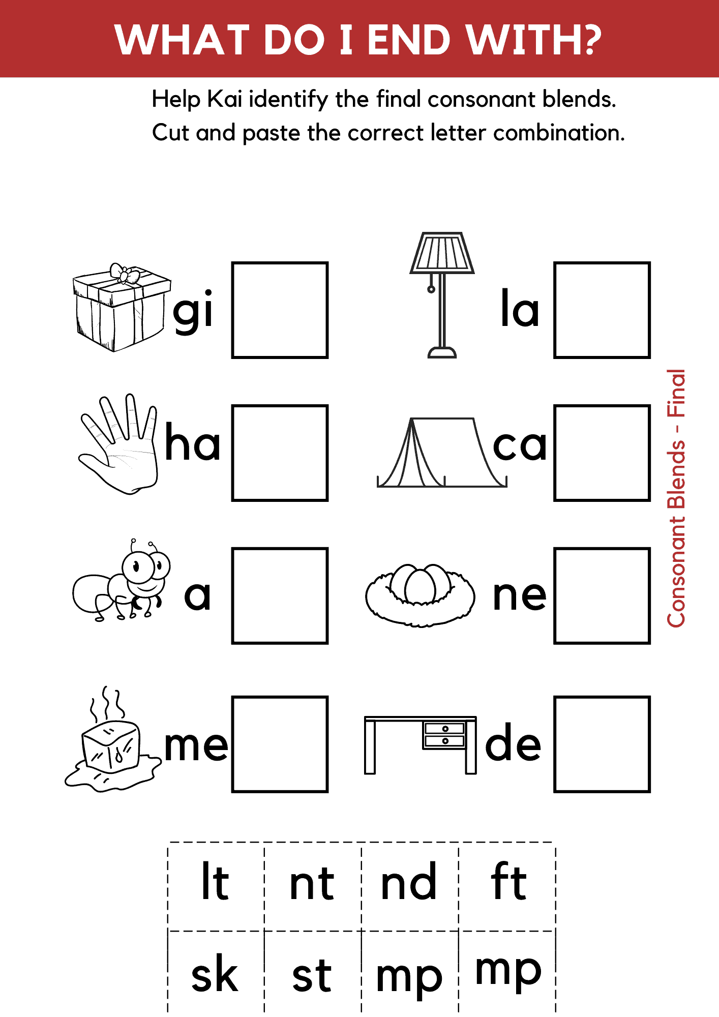 Ending Blend Worksheets Set 2 Free Word Work Worksheets Library Ending Blend Worksheets Set 2 Free Word Work Worksheets Library