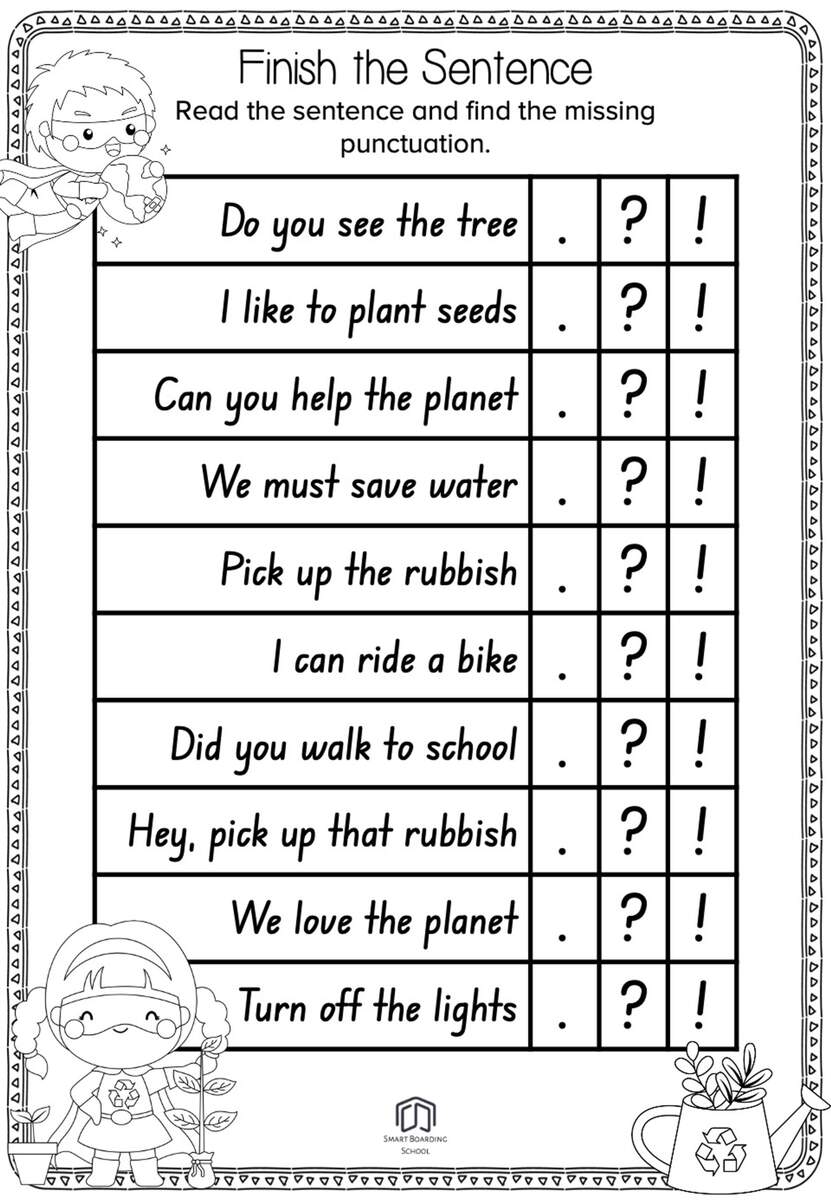Ending Punctuation Worksheets Ending Punctuation Worksheets