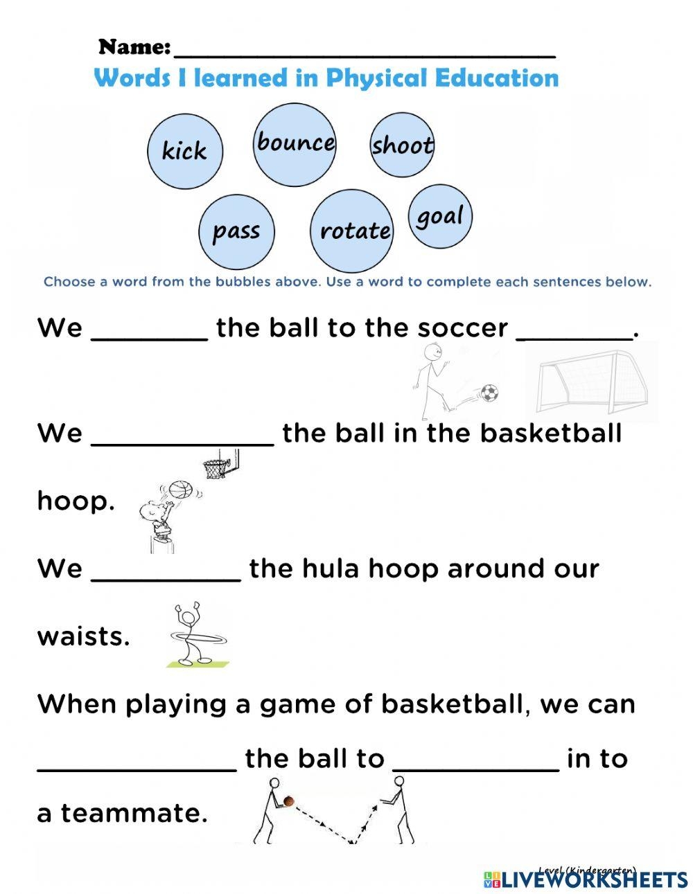 Free Printable Physical Education Worksheets Worksheets Library