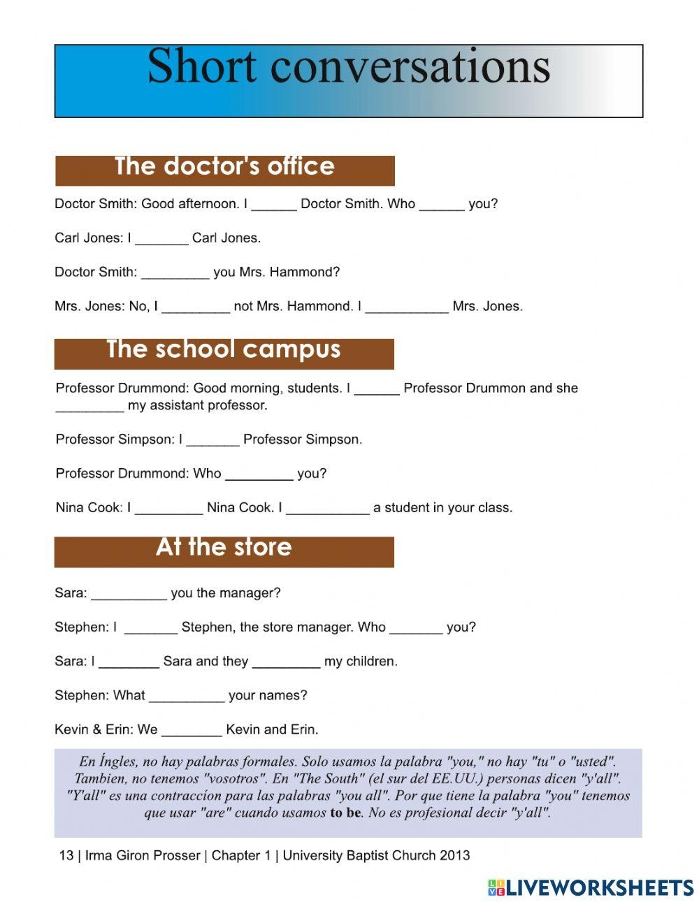 English For Spanish Speakers Worksheet Worksheets Library English For Spanish Speakers Worksheet Worksheets Library