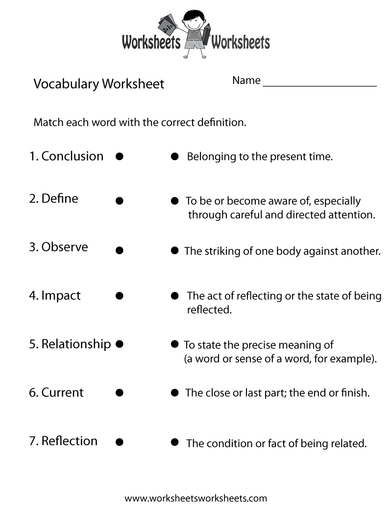 English Vocabulary Worksheet Worksheets Worksheets English Vocabulary Worksheet Worksheets Worksheets