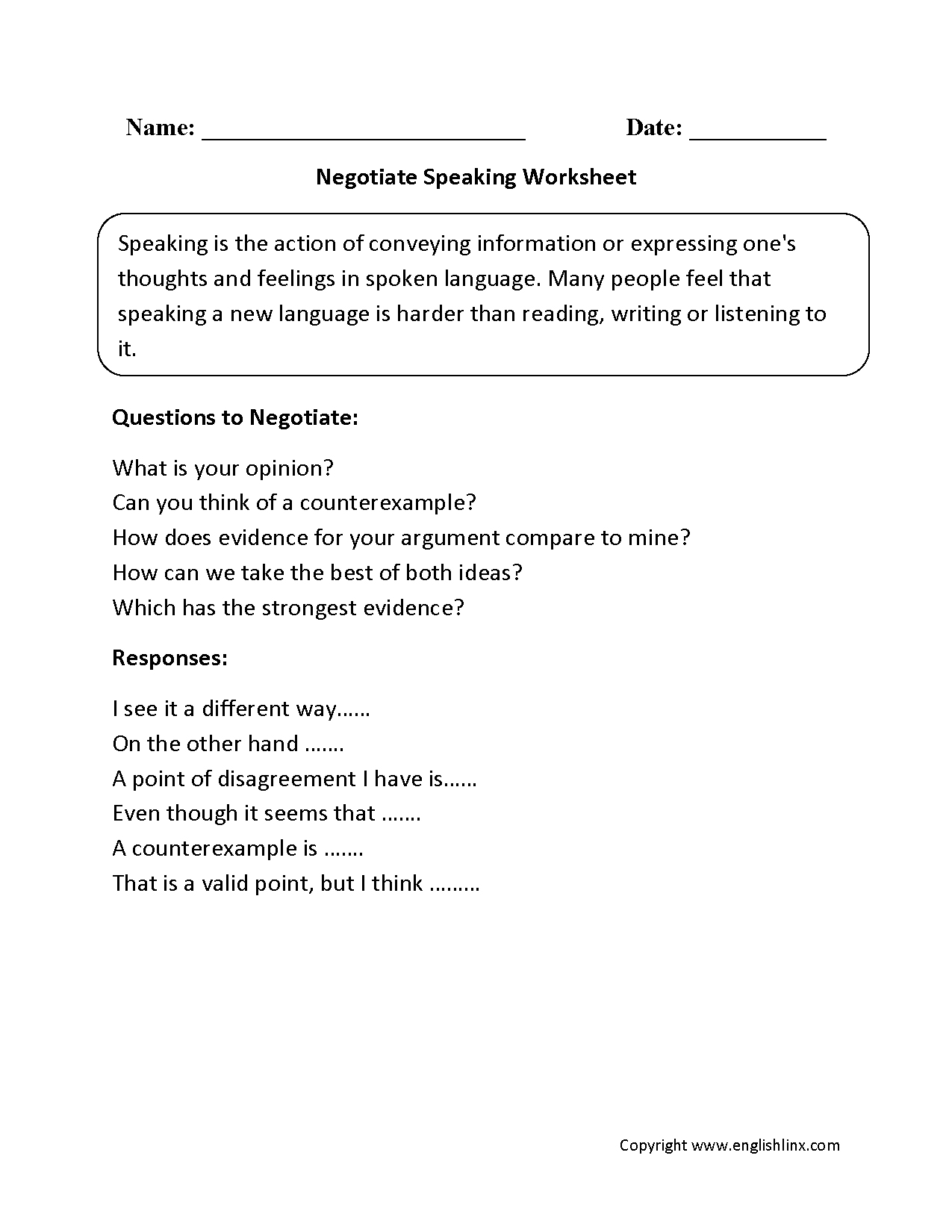 Englishlinx Speaking Worksheets 15 Positive Communication Worksheets For Teens Free PDF At Worksheeto