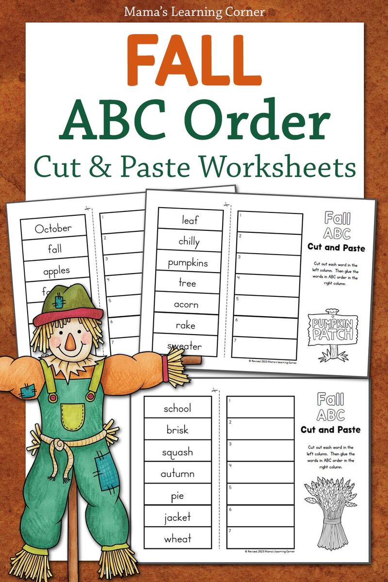 Fall ABC Order Worksheets Cut And Paste Mamas Learning Corner Fall ABC Order Worksheets Cut And Paste Mamas Learning Corner