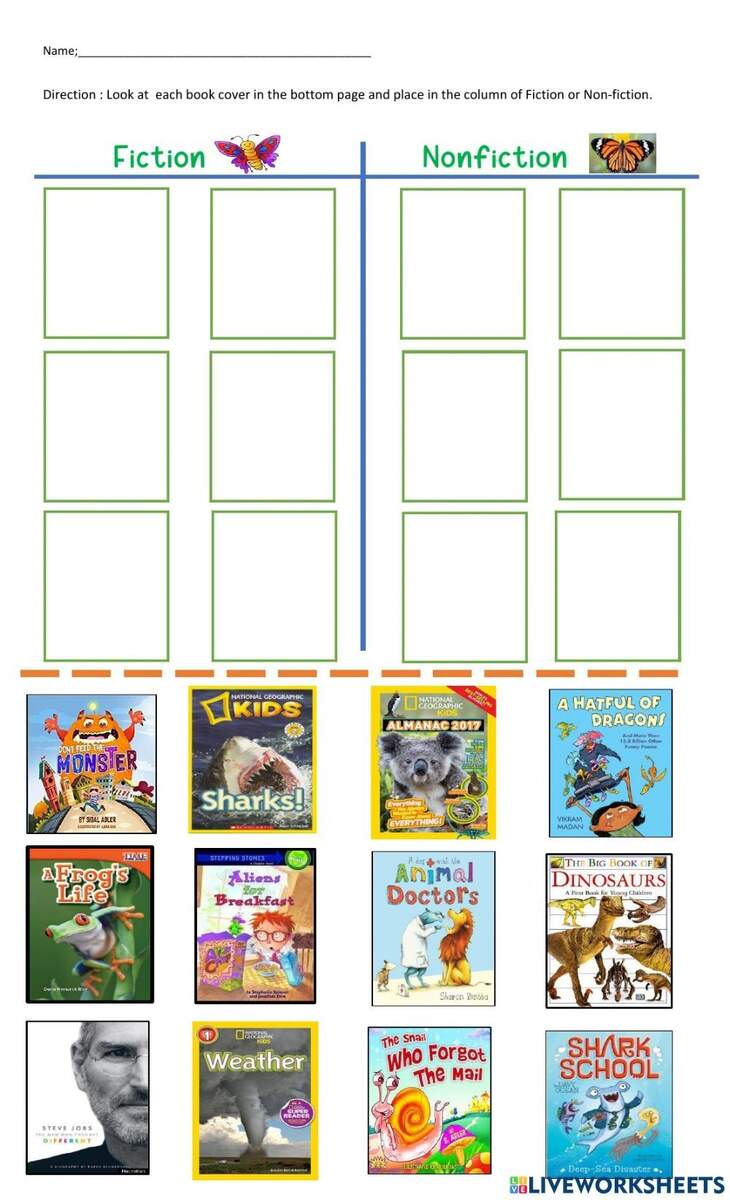 Fiction Vs Nonfiction Worksheet Understanding Literary Genres Fiction Vs Nonfiction Worksheet Understanding Literary Genres