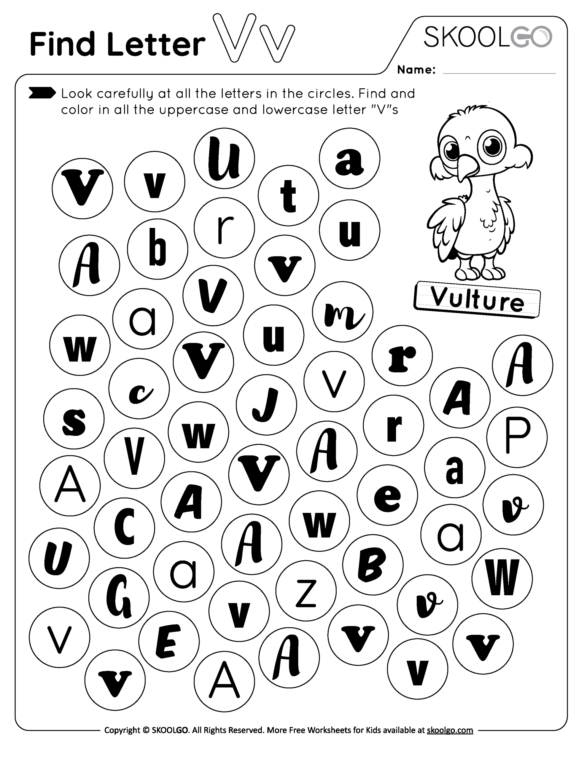 Find Letter V Free Worksheet For Kids SKOOLGO Letter V Preschool Printables Preschool Mom