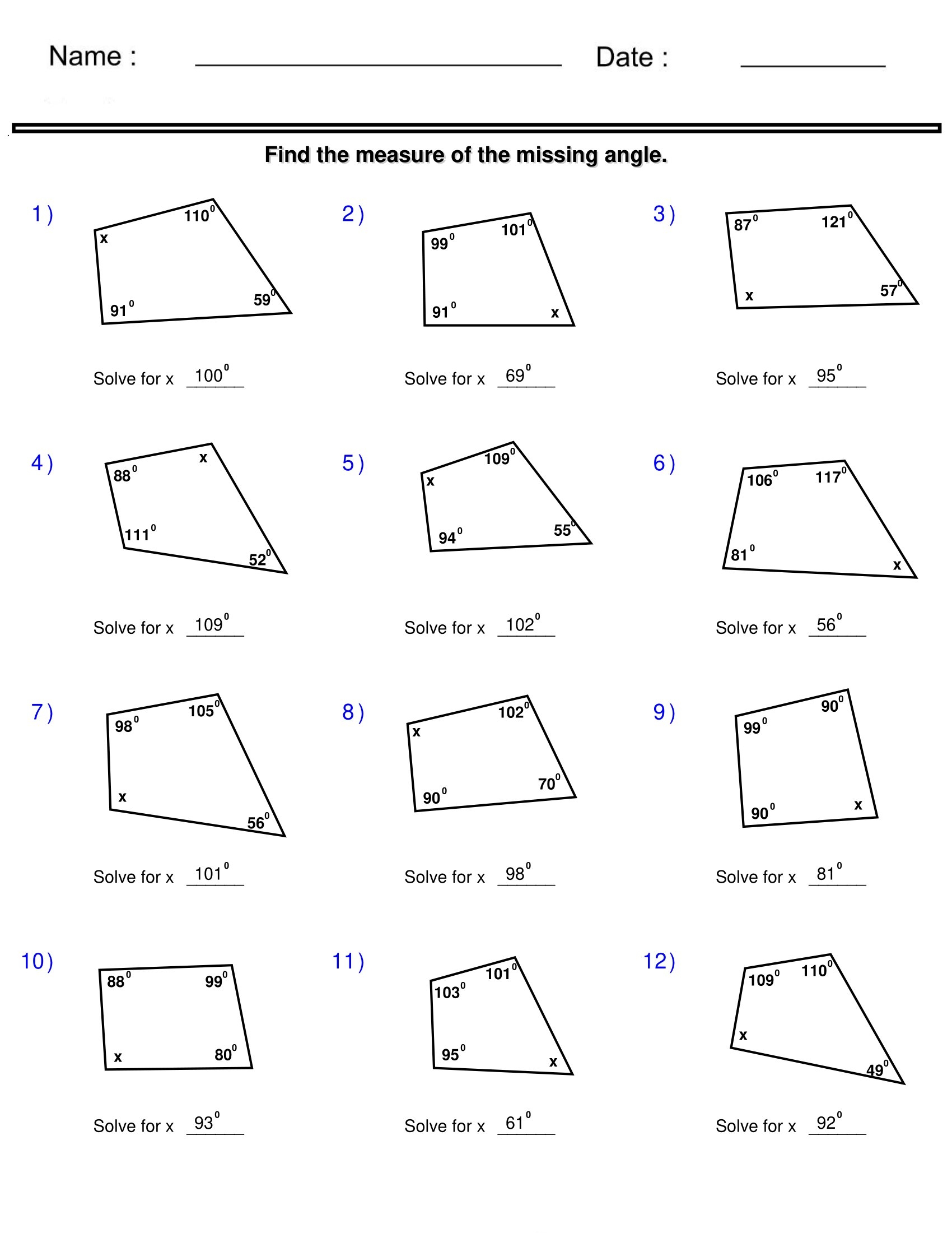 Calculating Angles B With Clues Worksheet PDF Printable Geometry Worksheet Cazoom Math