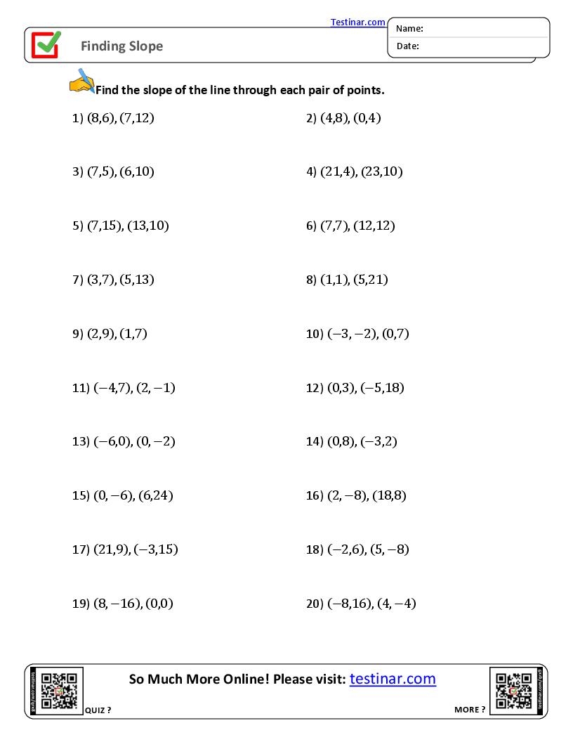 Finding Slope Worksheets Graphing Lines Using Slope Intercept Form Worksheets